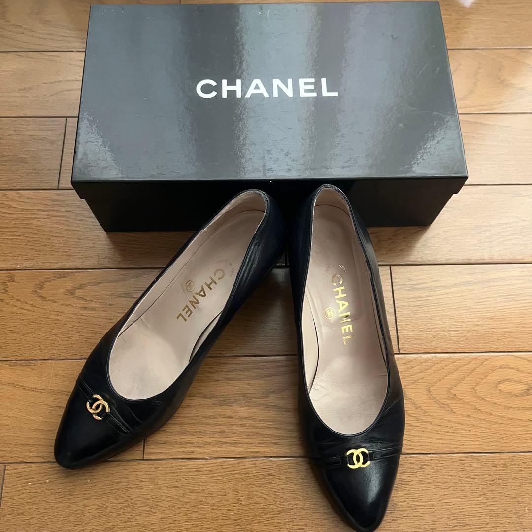 CHANEL パンプス ヒール 36 箱付き