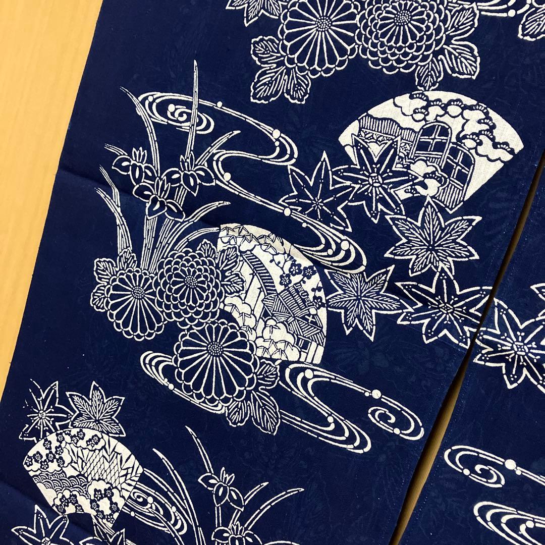 藍染 暖簾❣️本当に良い物をお探しの方❣️藍染工芸士『鈴木松男』作❣️長板藍染 ⑧-1