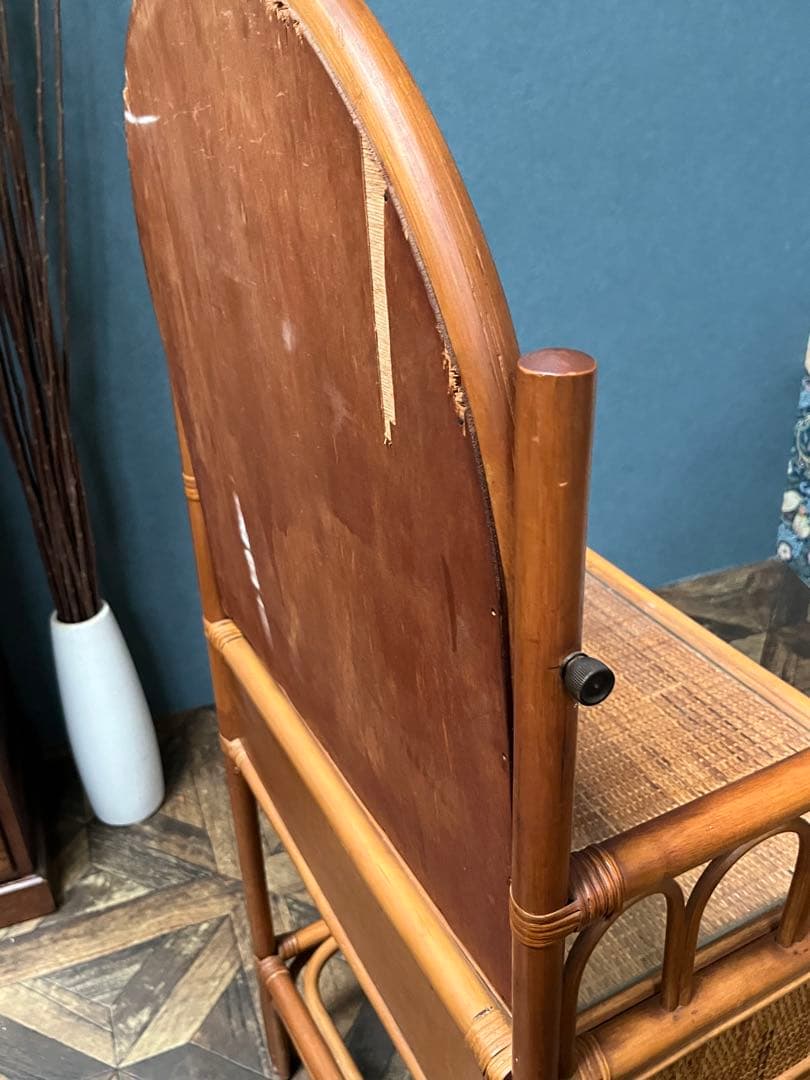 籐 ラタン ドレッサー 昭和レトロ インテリア アンティーク 当時物