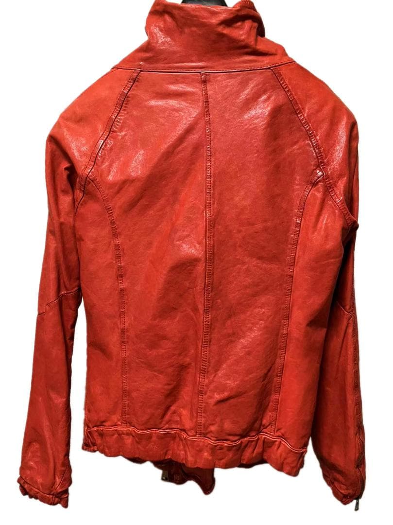 GIORGIO BRATO ハイネック　レザー　ジャケット　RED 40