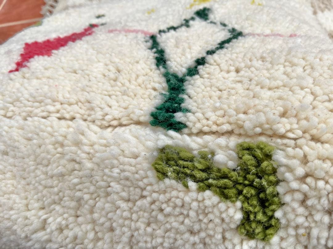 モロッコ　プフ　pouf アジラル　オットマン クッション　ラグ　130