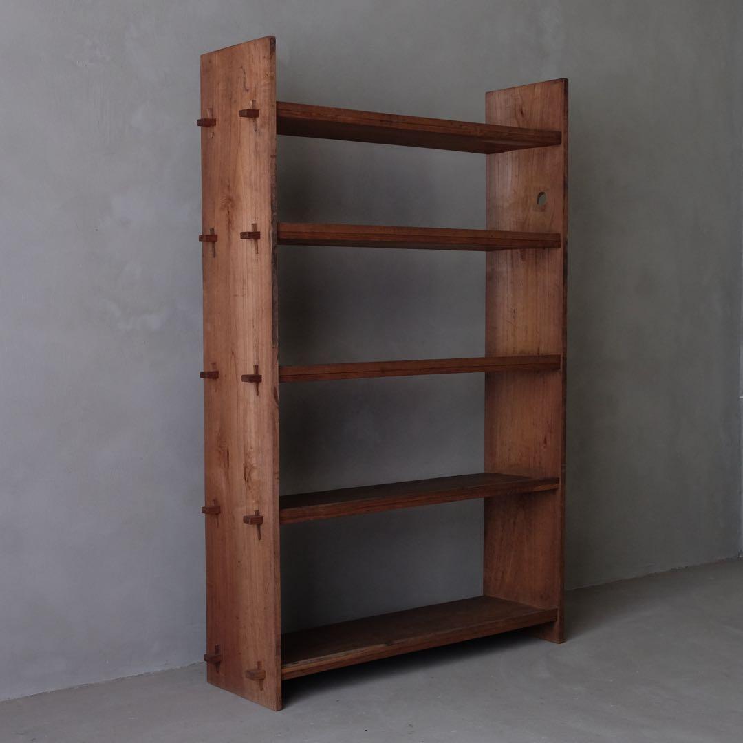 木製楔式本棚　ブックシェルフ 陳列棚 飾り棚 収納棚 古家具 ヴィンテージ