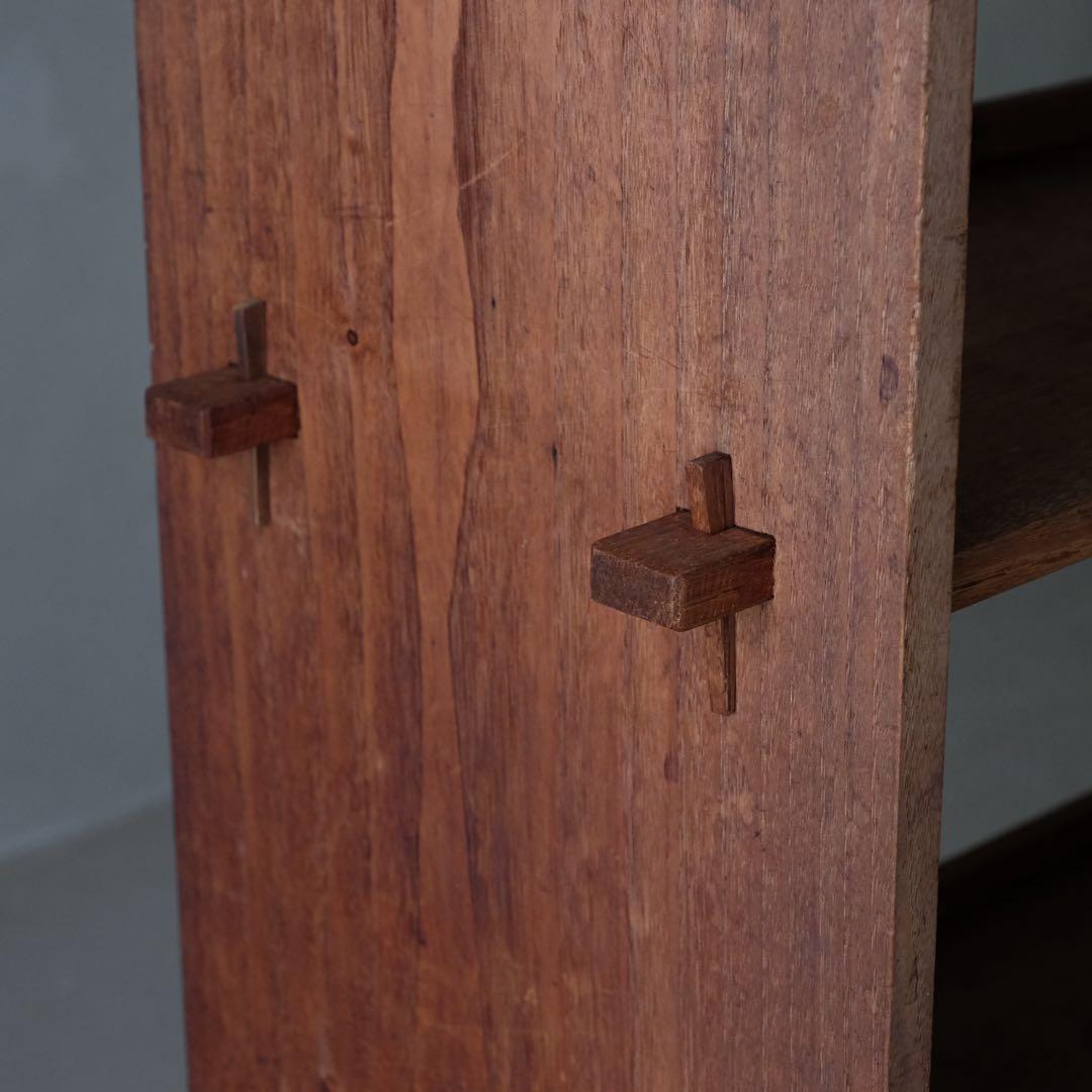 木製楔式本棚　ブックシェルフ 陳列棚 飾り棚 収納棚 古家具 ヴィンテージ