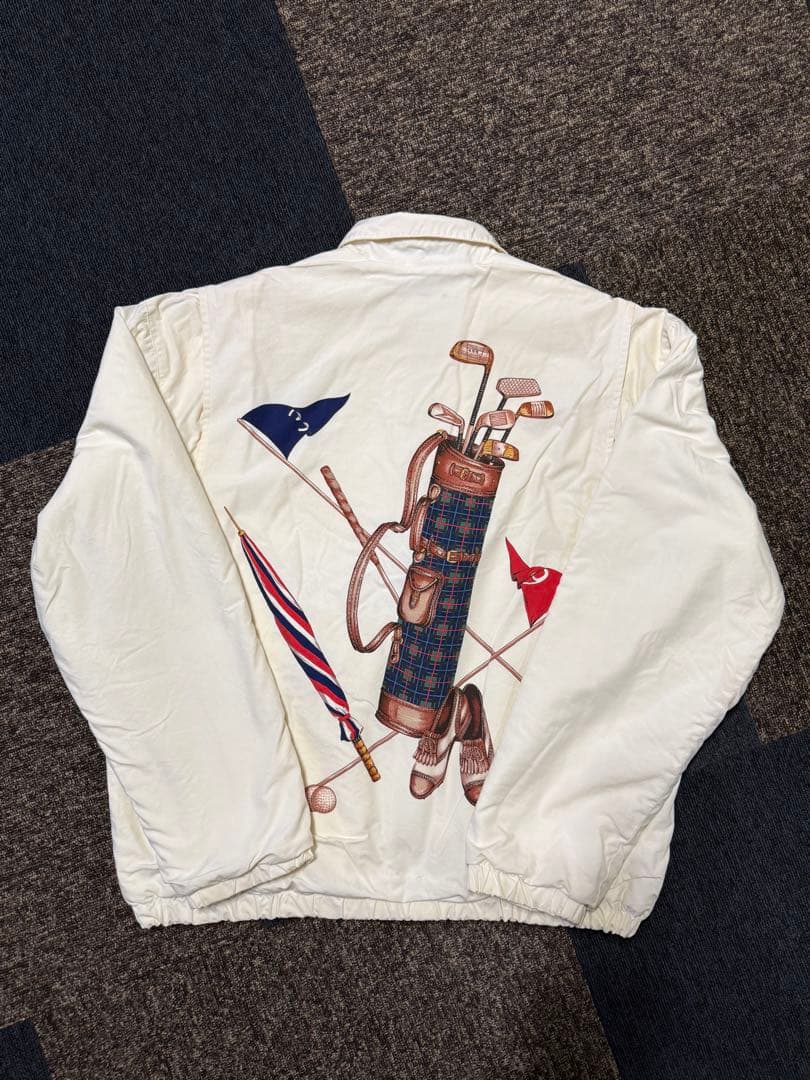 90s ポロ ラルフローレン ゴルフ バックプリント スイングトップ ビンテージ