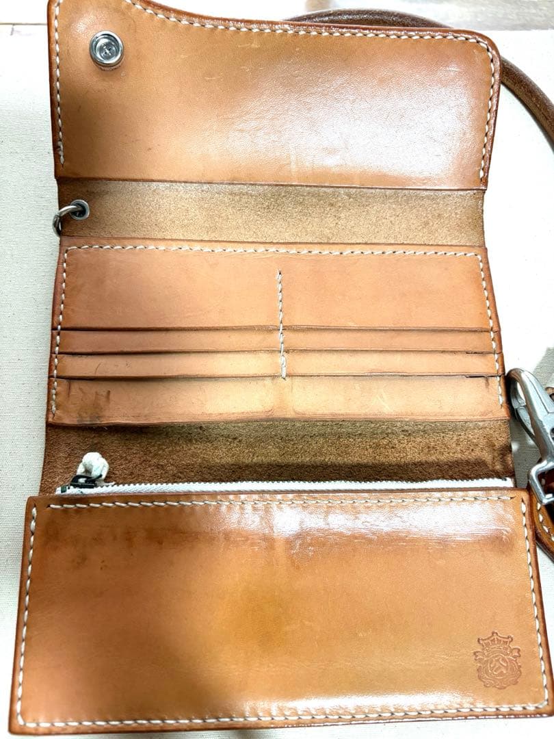 ビーズ屋公ちゃん☆ブラウンレザー☆長財布☆美品☆USED!