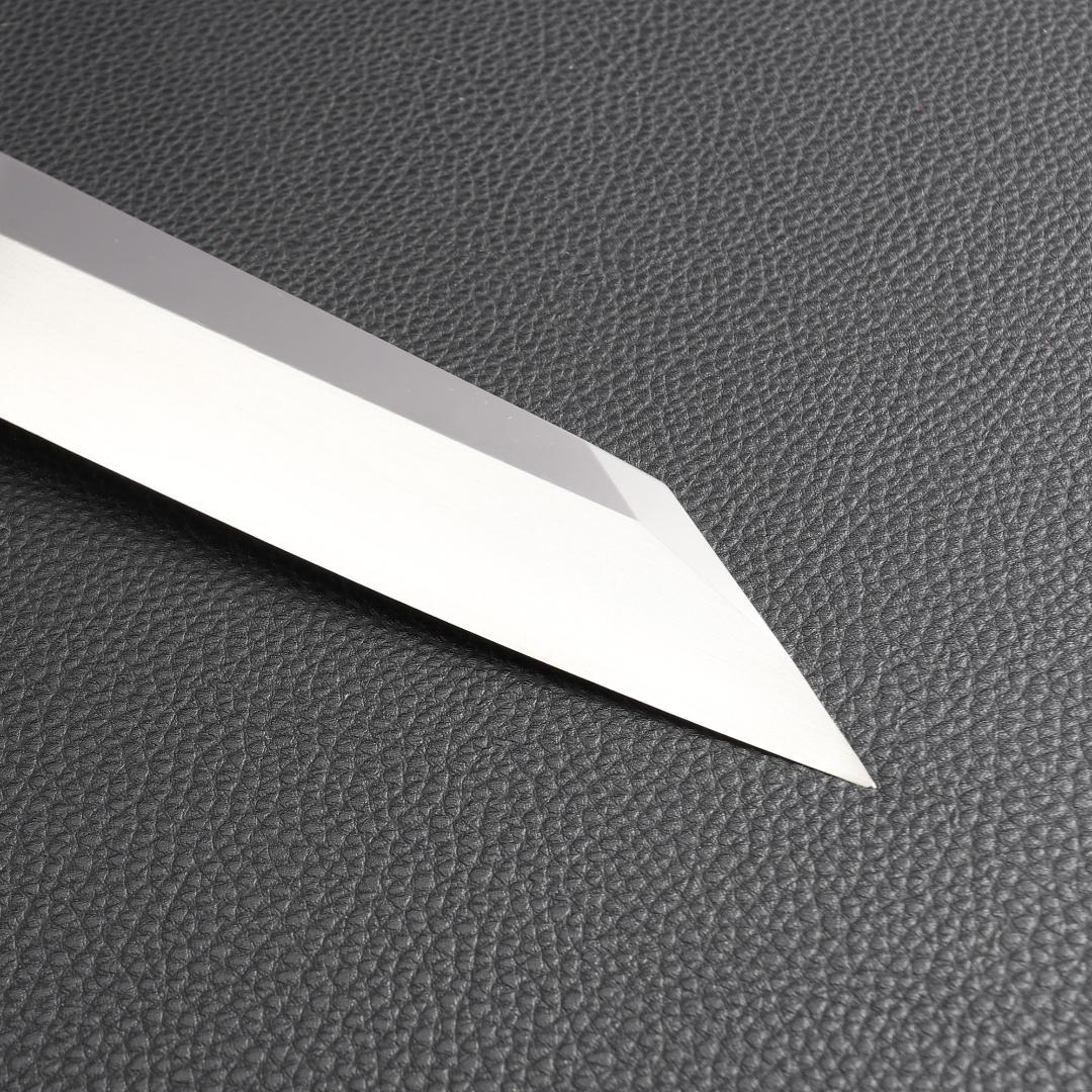 9837 切付柳刃包丁 尺一 刃は究極の切れ味 刺身包丁 人工象牙黒三本巻八角柄