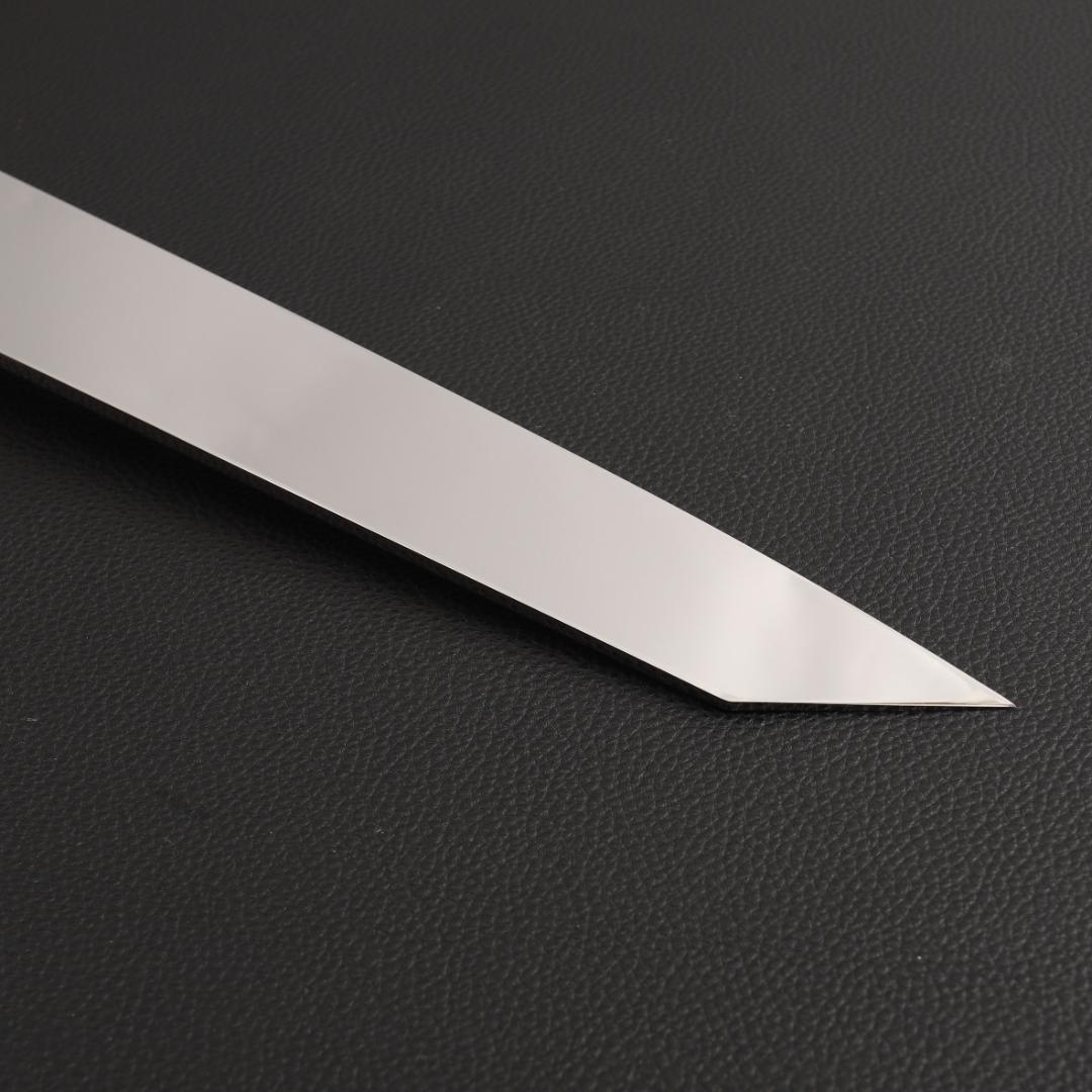 9837 切付柳刃包丁 尺一 刃は究極の切れ味 刺身包丁 人工象牙黒三本巻八角柄