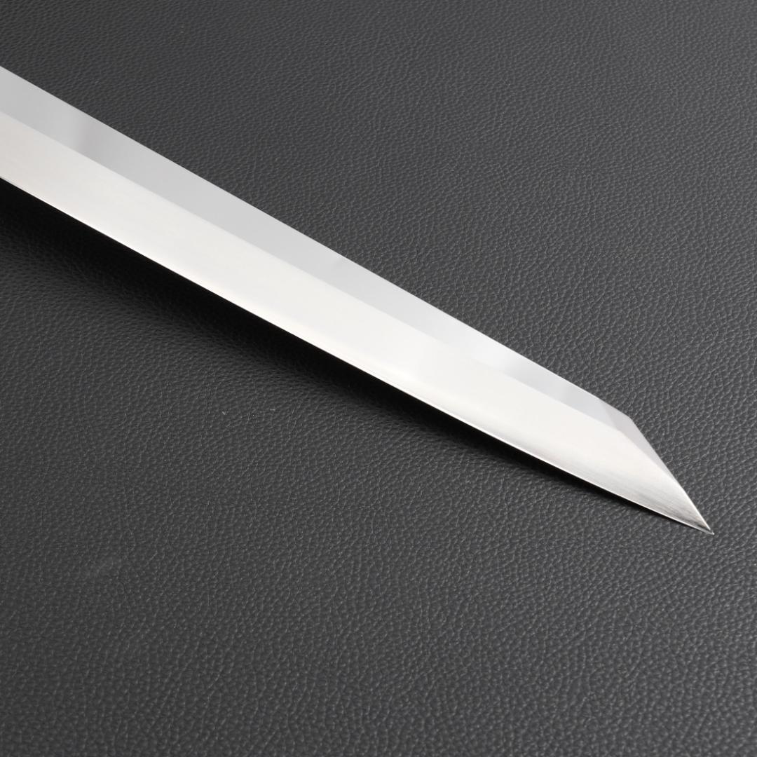 9837 切付柳刃包丁 尺一 刃は究極の切れ味 刺身包丁 人工象牙黒三本巻八角柄