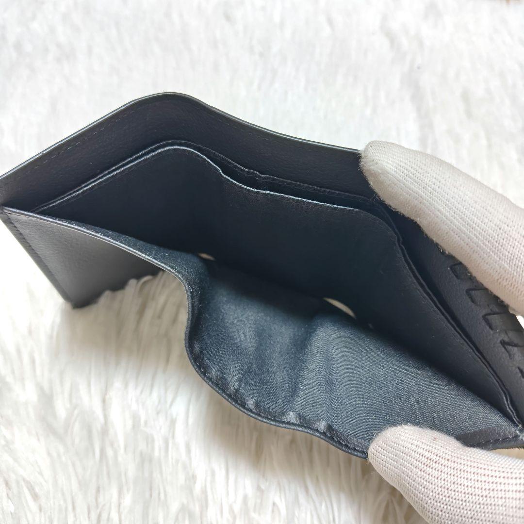 ✨美品✨ラヴィスト 3つ折り財布 コンパクトウォレット ゴールド金具 レザー 黒