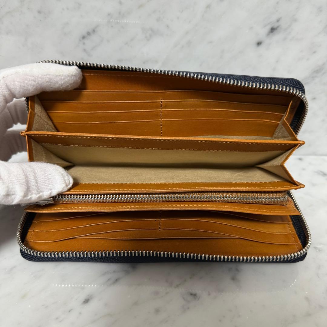 FUJITAKA ACCESSORIES フジタカ 長財布 ネイビー 本革