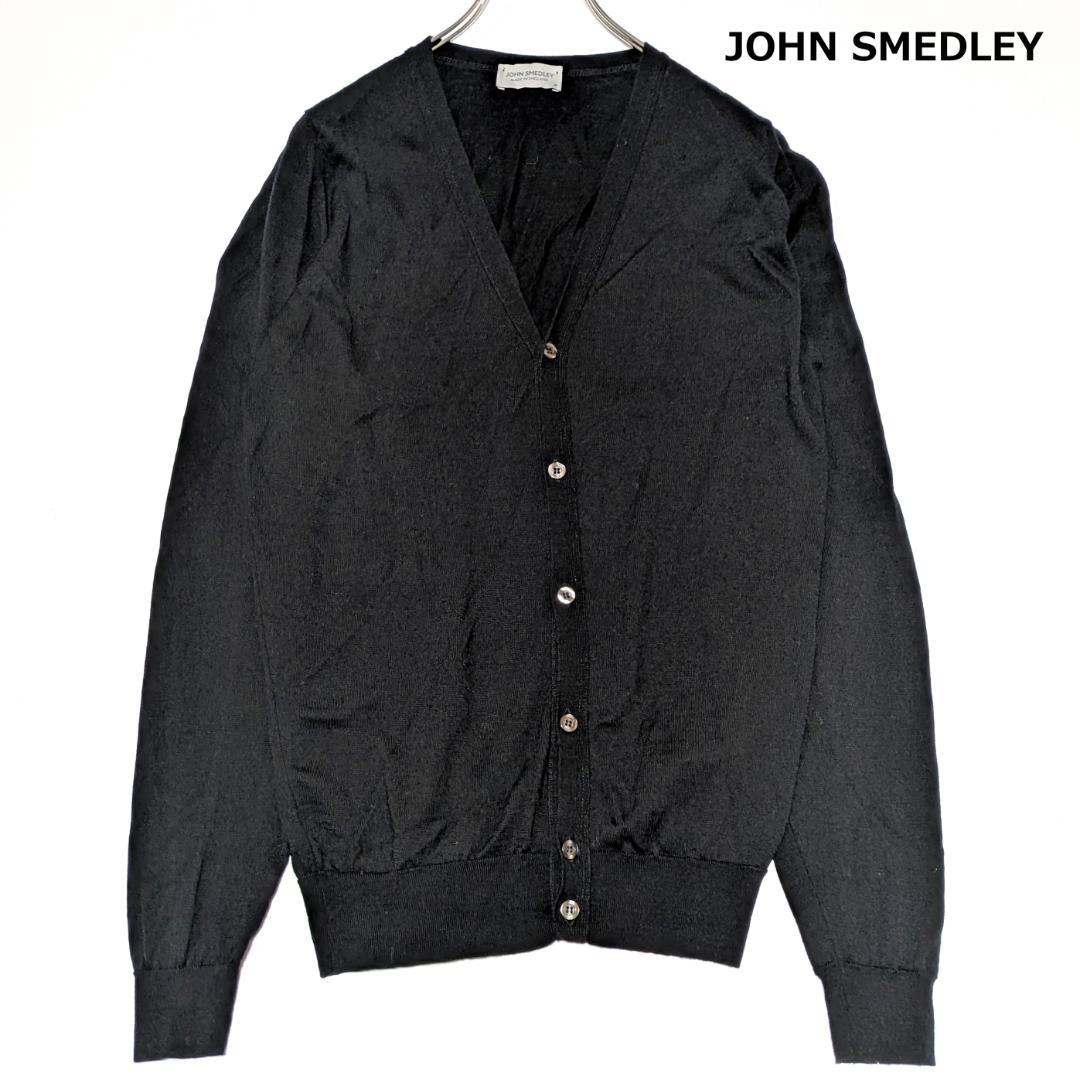 ジョンスメドレー 100% NEWZEALAND メリノ カーディガン ブラック