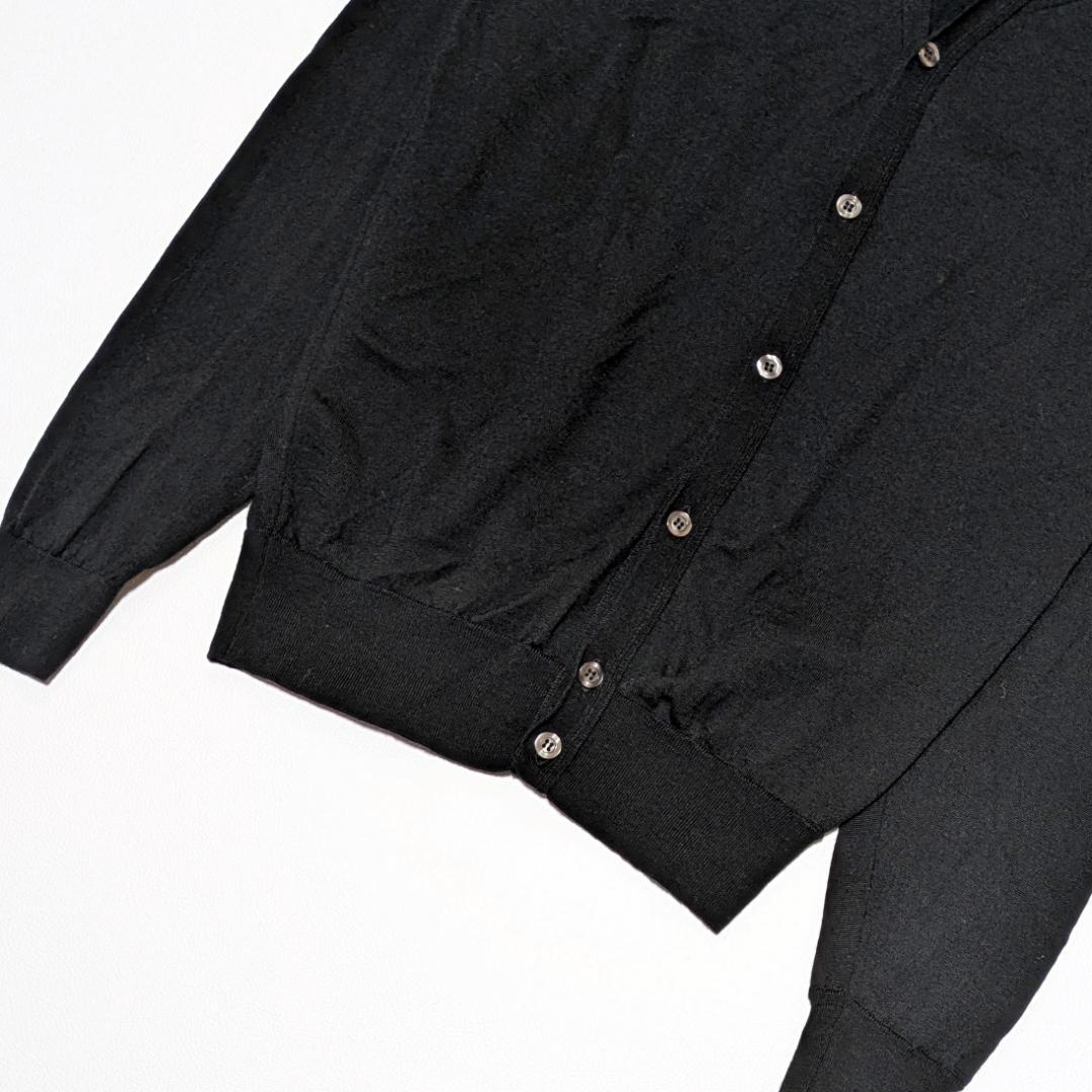 ジョンスメドレー 100% NEWZEALAND メリノ カーディガン ブラック