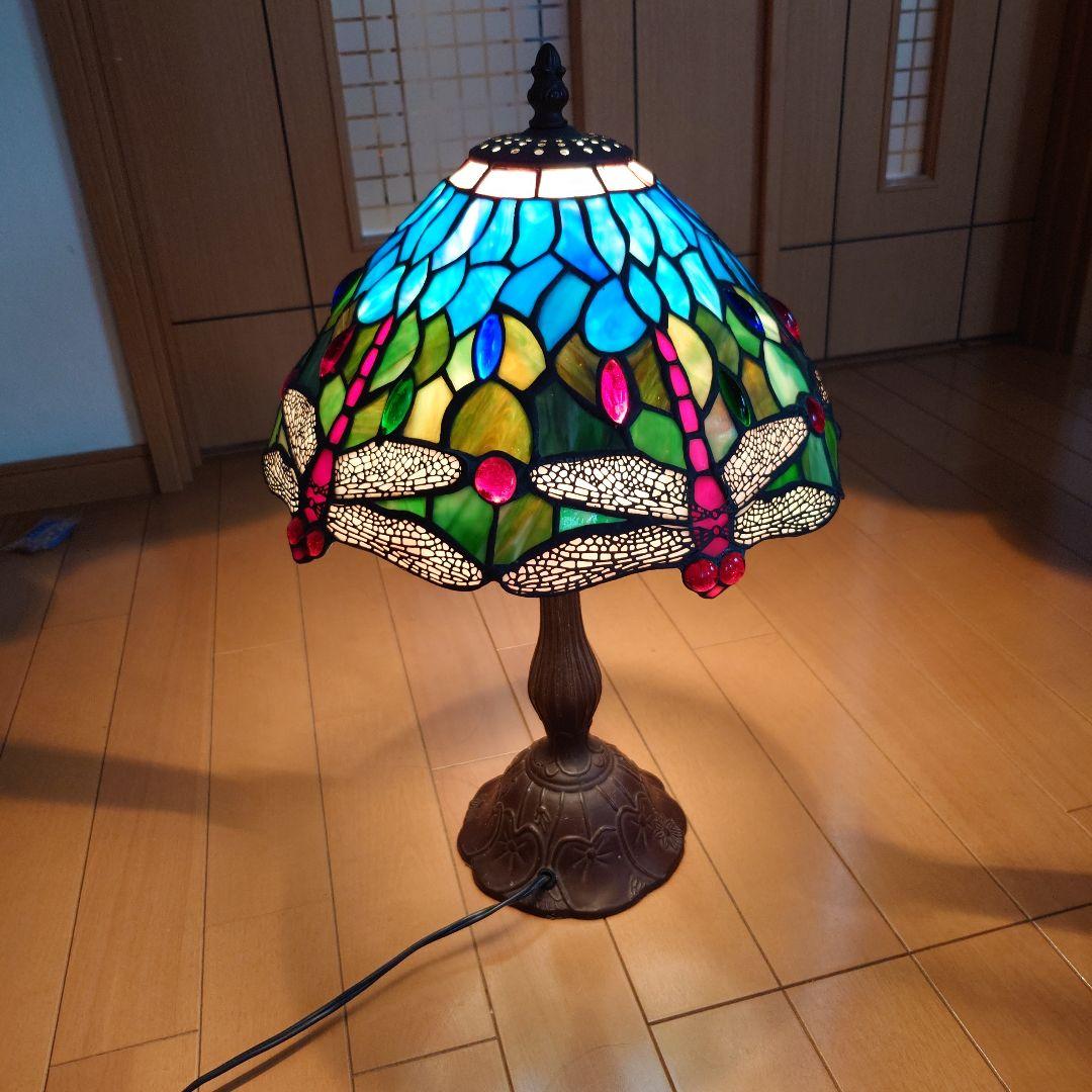 トンボデザイン　ティファニー風 ステンドグラスランプ