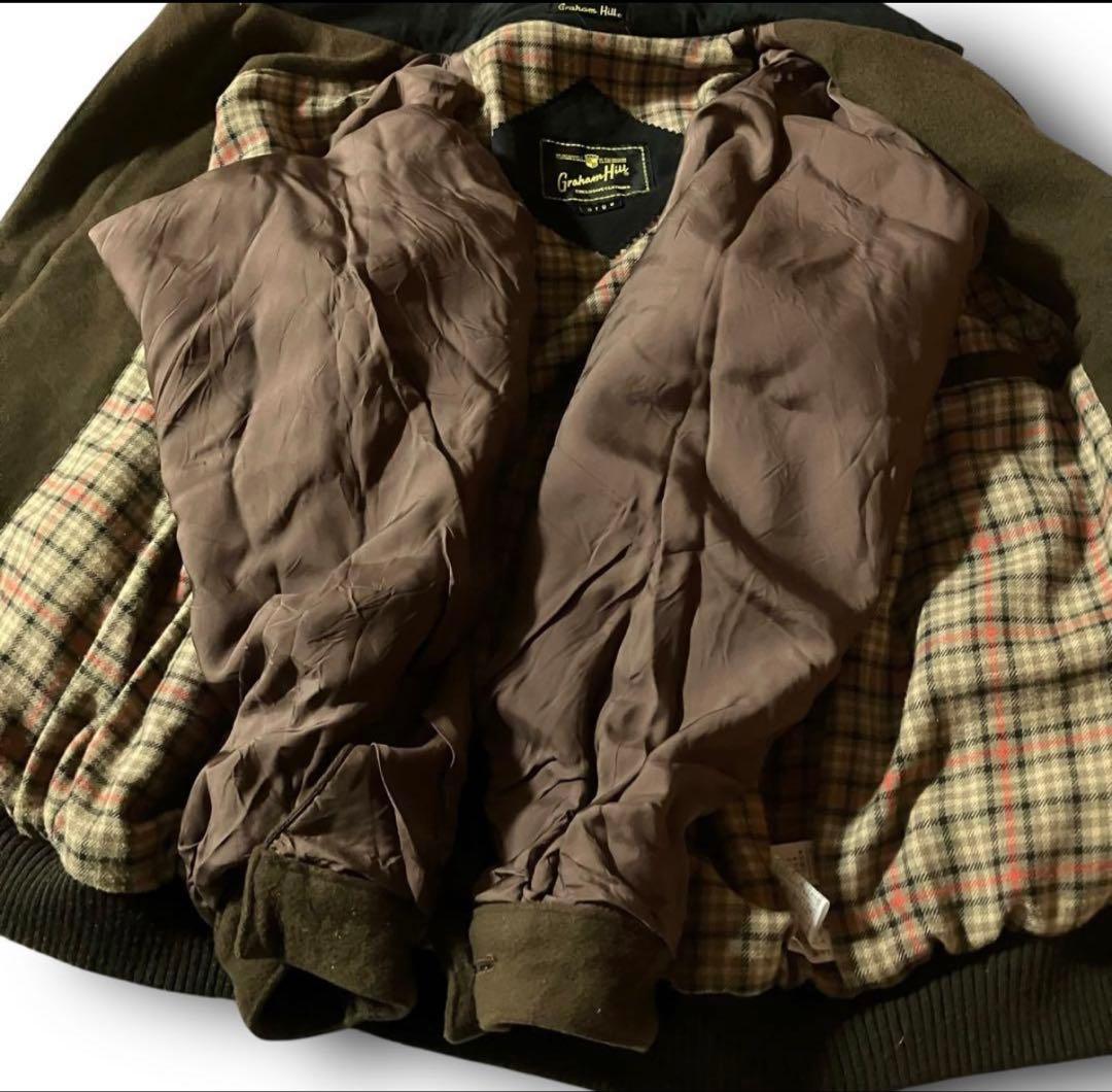 vintage Graham Hillハリントンジャケットウール調短丈ブラウンL