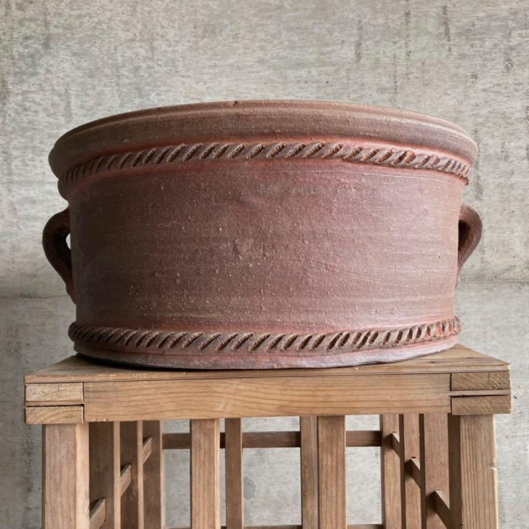 大きな鉢 プランター 大型 素焼き 陶器 丸 植物 盆栽 ガーデニング アジアン
