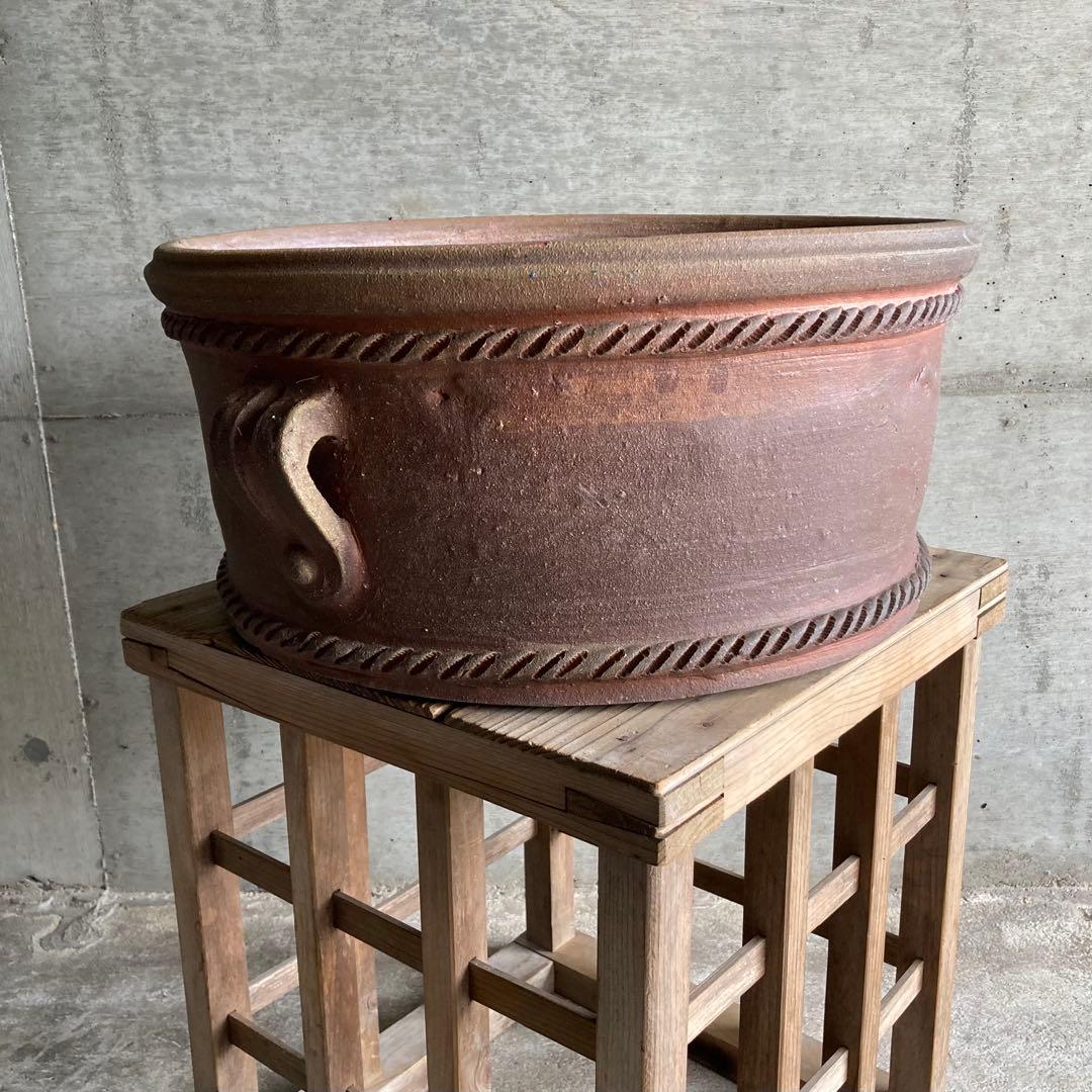 大きな鉢 プランター 大型 素焼き 陶器 丸 植物 盆栽 ガーデニング アジアン