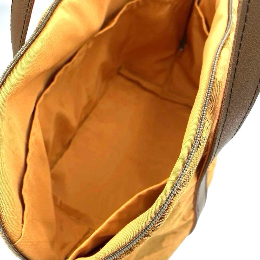 帯リメイク葡萄柄マスタードイエロー　シェル型ボストンショルダーバッグ　タッセル付