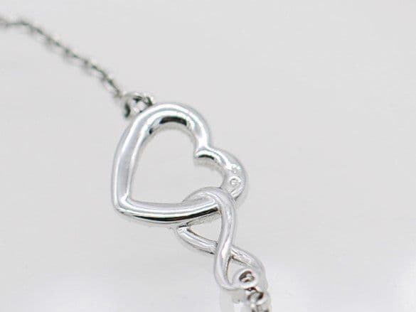 スワロフスキー ブレスレット ■ クリスタル インフィニティ ハート シルバー系