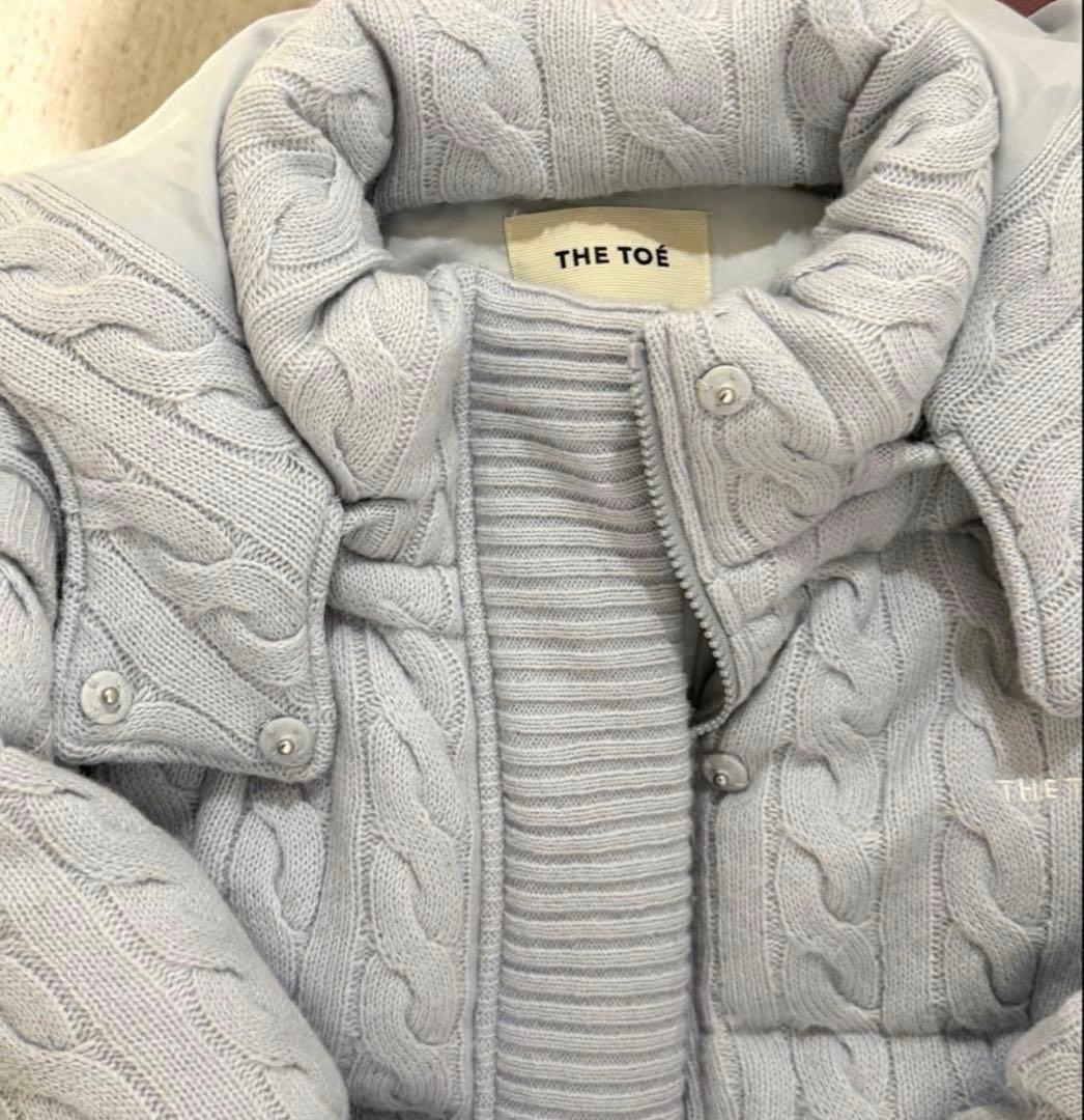 Shard Knit Down thetoe lightblueダウンジャケット