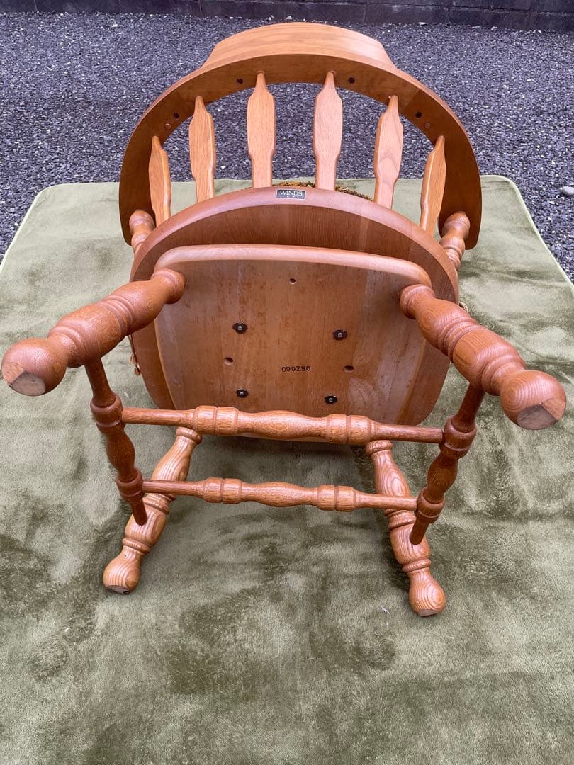 美品　飛騨家具　WINDS 太平 ウィンザーチェア 回転式 清掃 クッション付