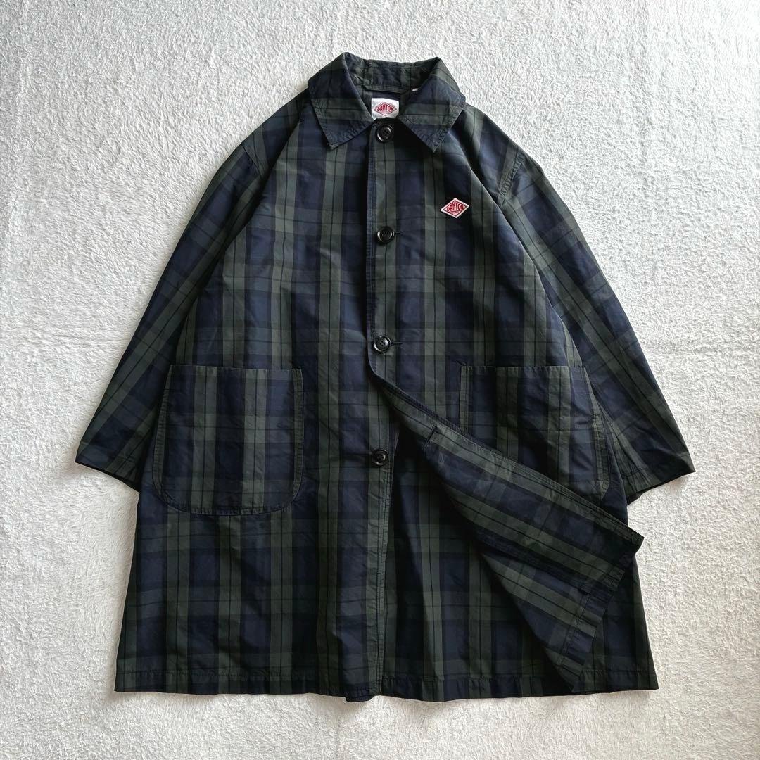 美品 ダントン レイビームス別注 ナイロンステンカラーコート ブラックウォッチ
