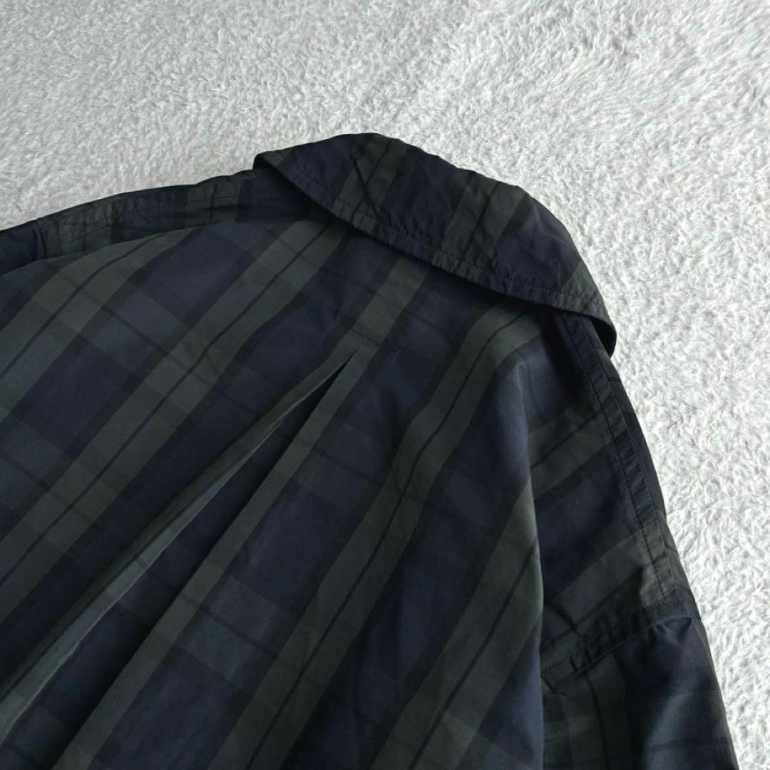 美品 ダントン レイビームス別注 ナイロンステンカラーコート ブラックウォッチ