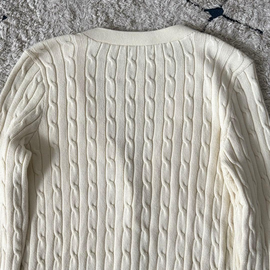 【美品✨】ポロラルフローレン　ニットカーディガン　ケーブルニット　刺繍　XL