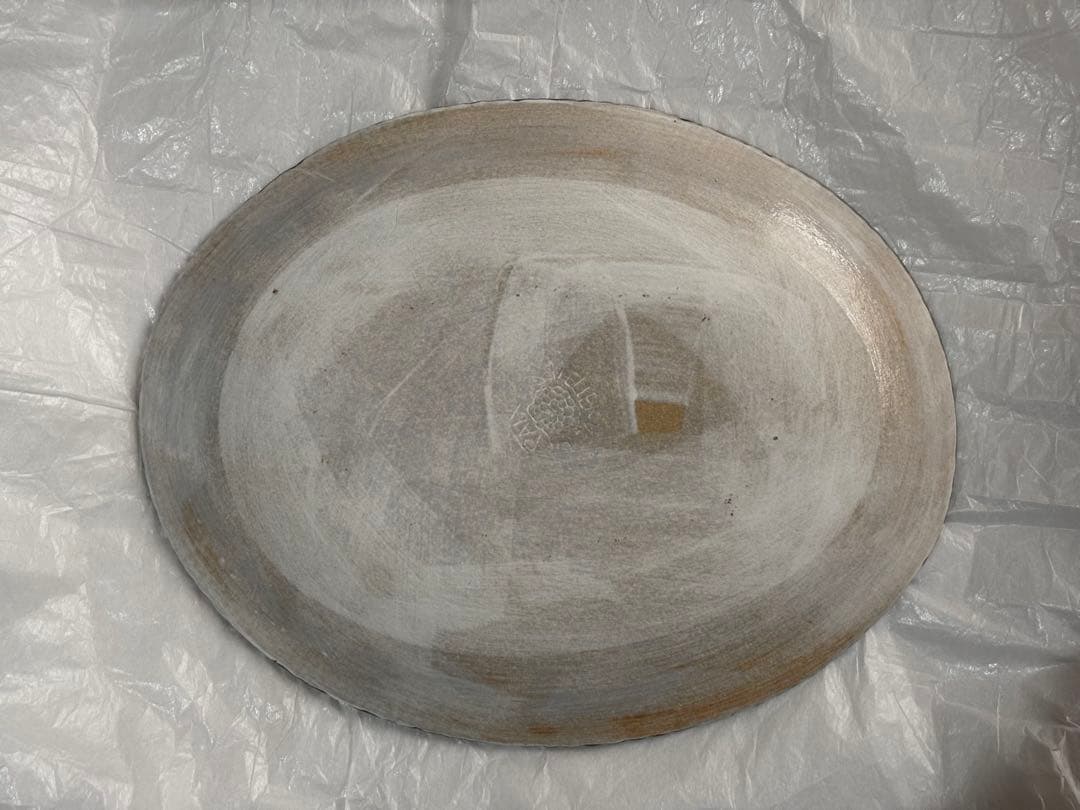 鹿児島睦　オーバル　プレート　皿　ハンドワーク