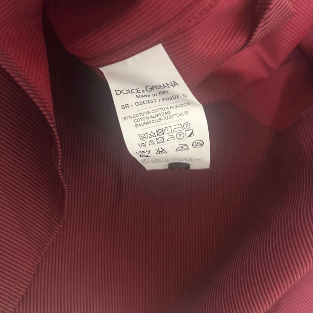 【タグ付未使用】ドルチェ&ガッバーナ gold ドレスシャツ ストライプ　赤