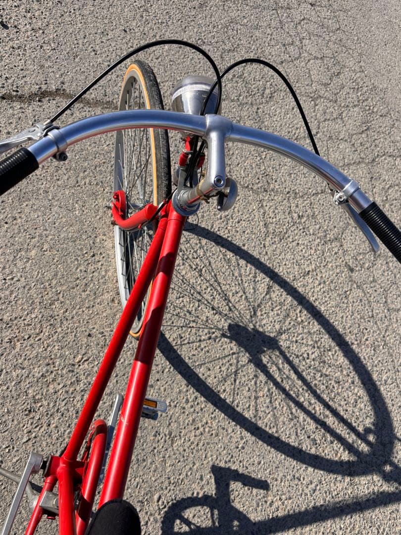 レトロ風 自転車 シングルギア 赤 中古 現状渡し