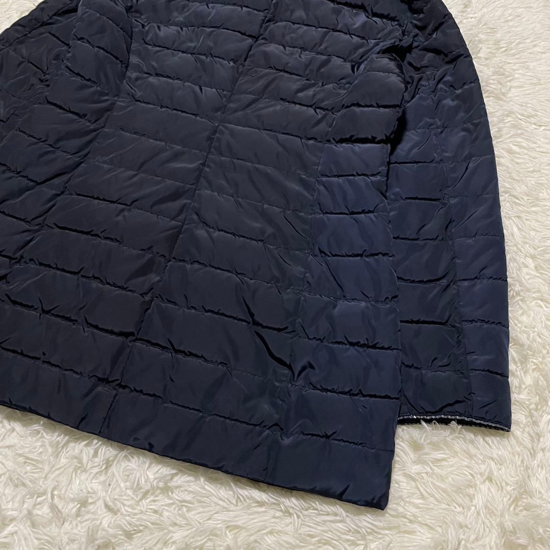 ARMANI JEANS 中綿　2way フーディ　ロングコート　AJ金具　紺色