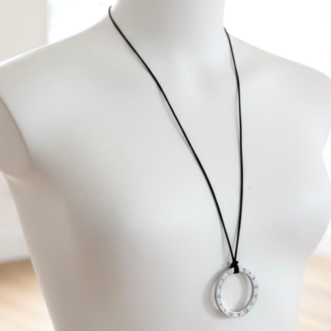 【美品】ブルガリ ダブルロゴ ネックレス キーリング シルバー 925 箱付き