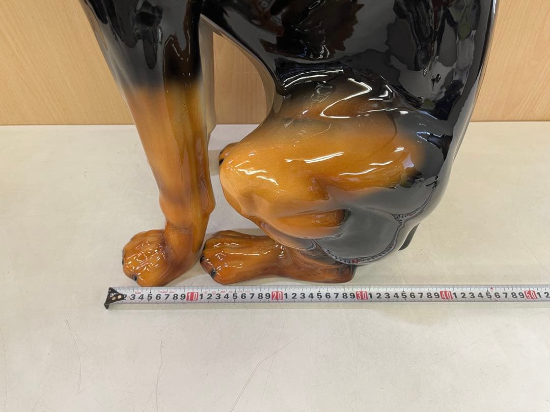 G7 ドーベルマン 犬 陶器 置物 アンティーク イタリア製 約95cm