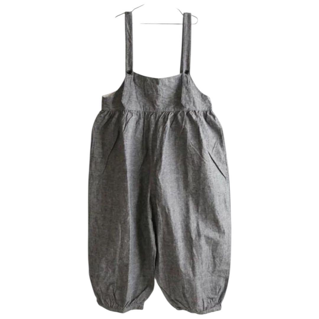 ichi イチ 微起毛サロペット　ストライプ　バルーンシルエット　ゆったり