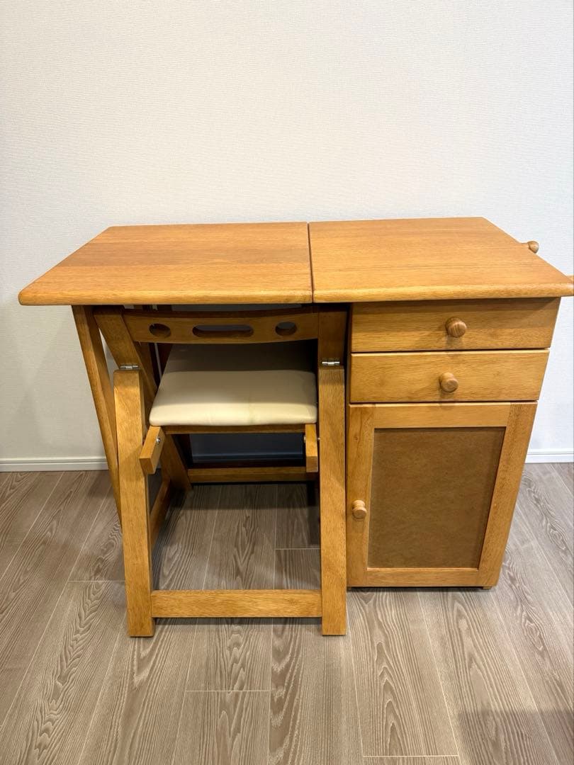 YAMAZEN 折りたたみデスク&チェアセット　ミシン机