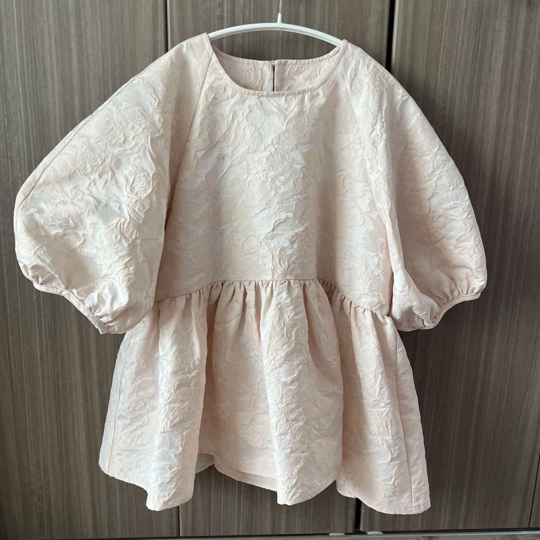 【即日発送】OHGAフラワーブラウス ジャガードトップス ピンク