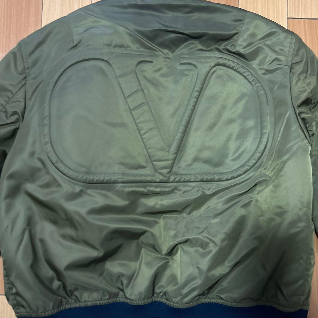 バレンティノ　カーキ　MA-1 ボアジャケット　サイズ48
