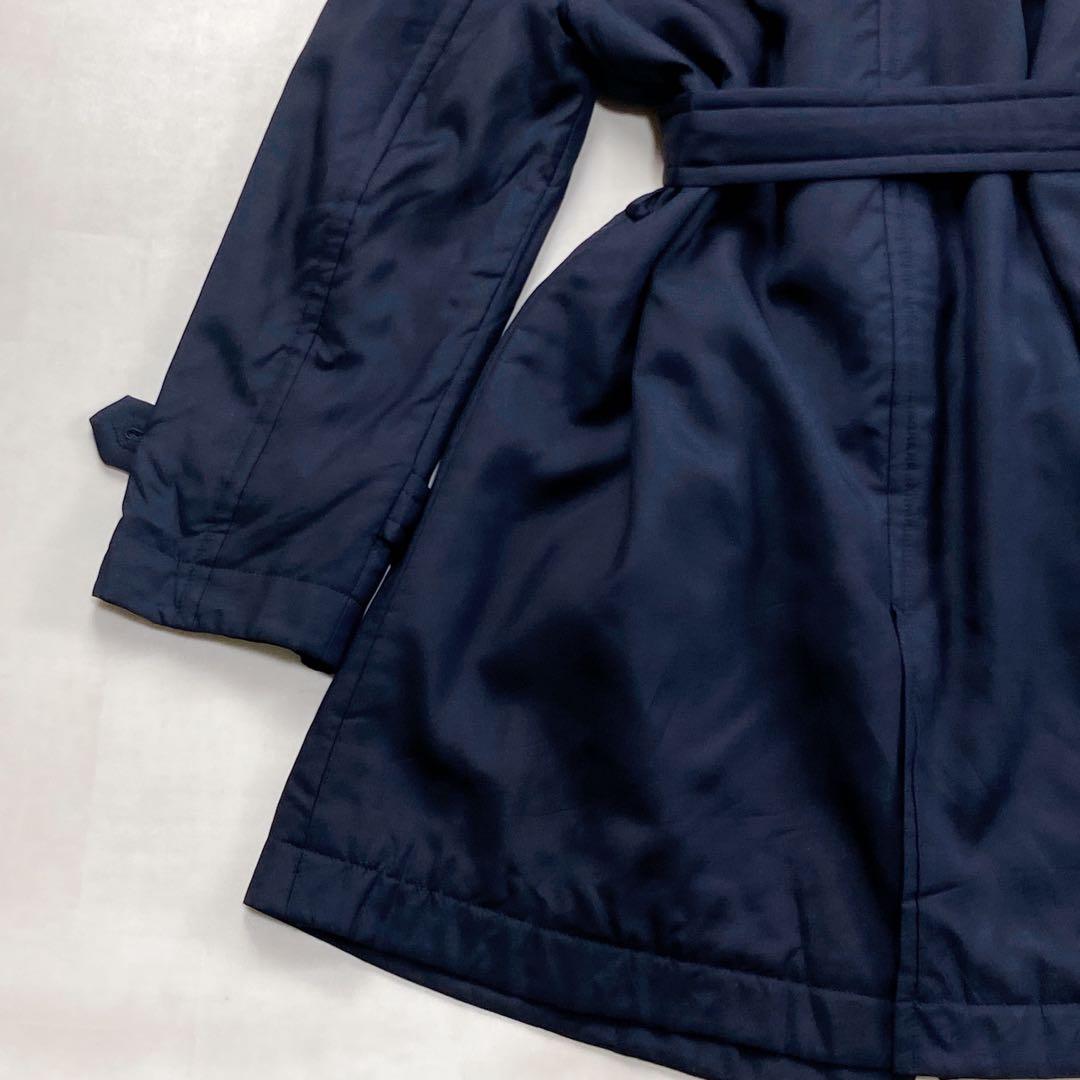 美品 シルク100 リボン 宝石 総柄 トレンチコート レオナール