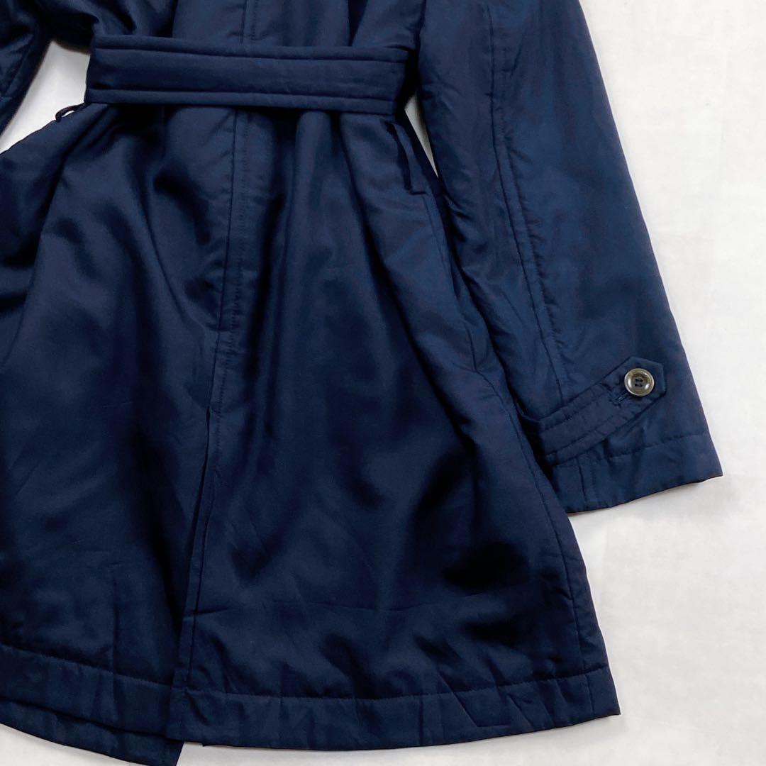 美品 シルク100 リボン 宝石 総柄 トレンチコート レオナール