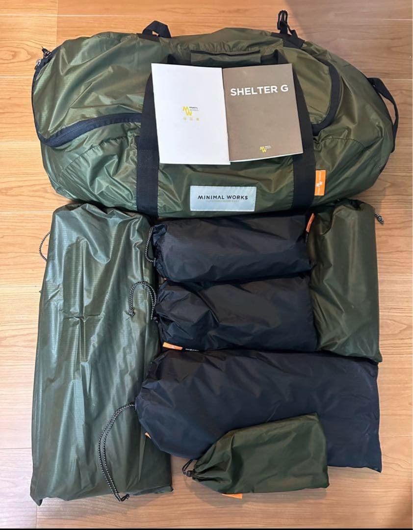 ミニマルワークス シェルターG／オリーブ／メッシュドア2枚 TPUドア1枚