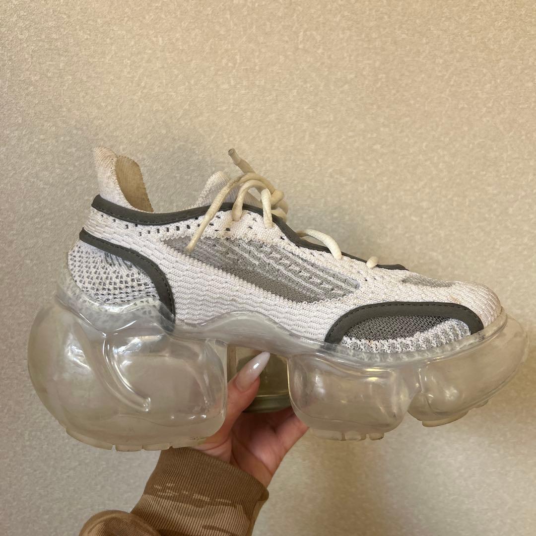 grounds メッシュスニーカー ホワイト/グレー