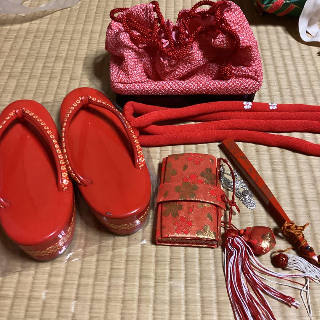 七五三七歳用フルセット　帯幅18センチ草履21、5センチ