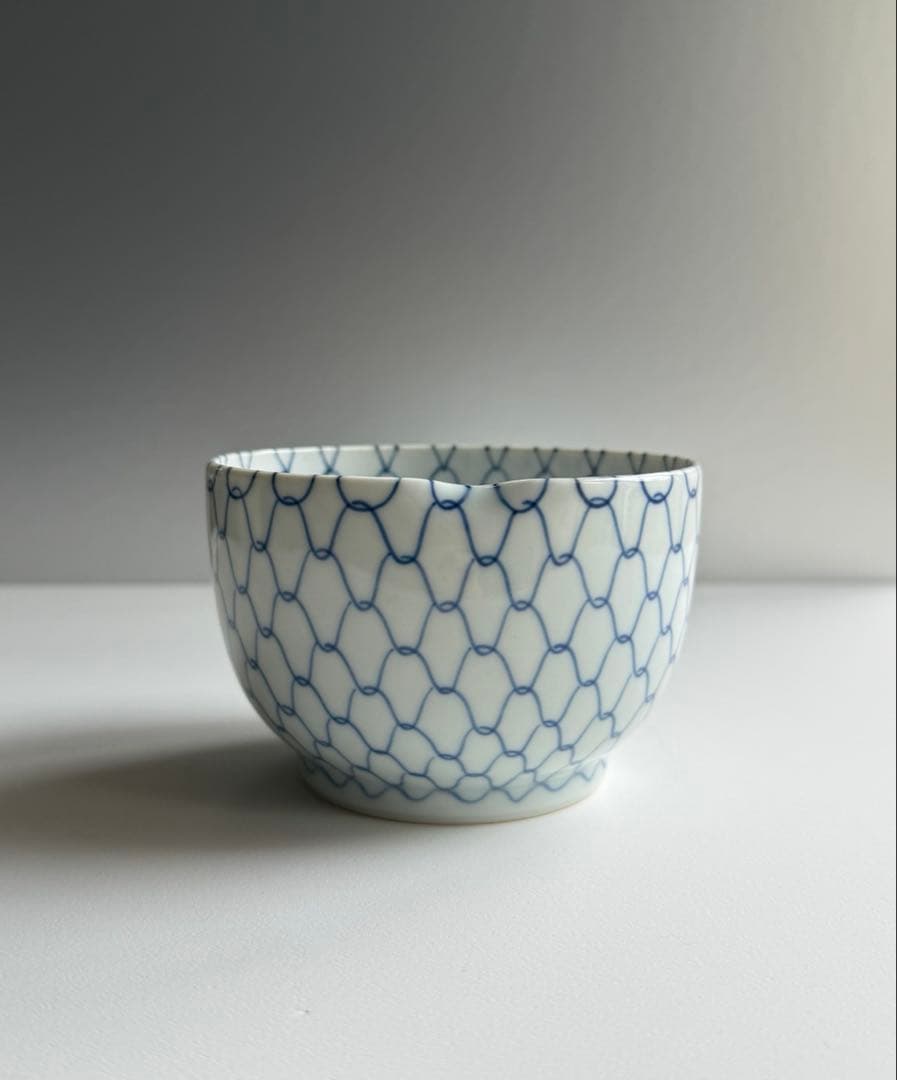 【京焼・清水焼】芳山窯　染付網目　鉢5個セット