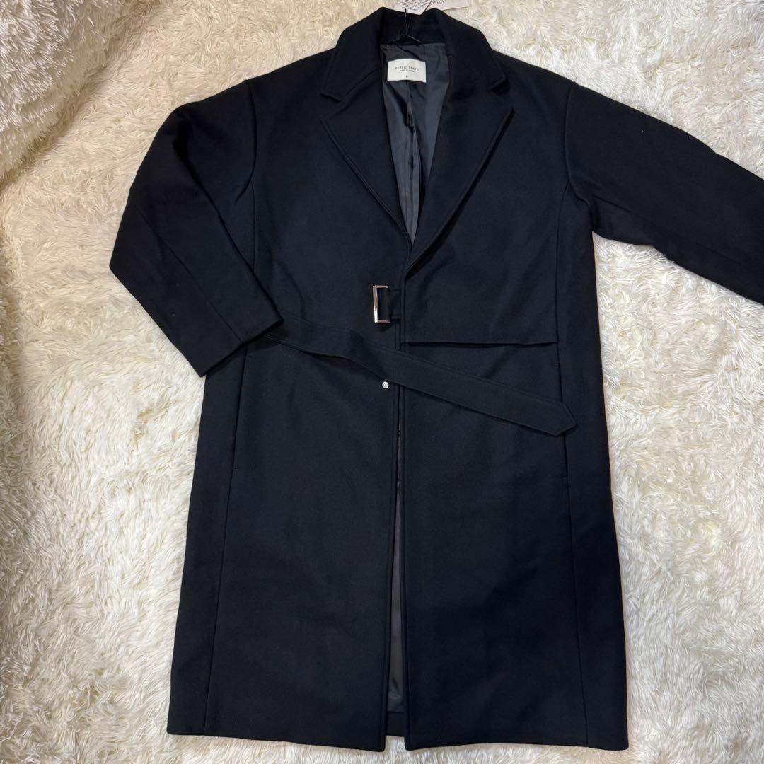 【未使用試着のみ】PUBLIC TOKYOチェスターコート　ブラック　ベルト付き