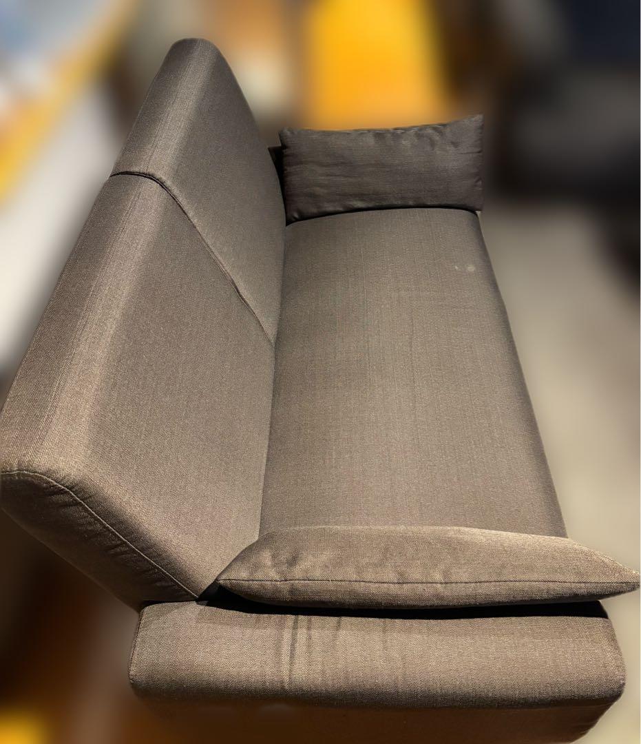 引き取り限定 2人掛けソファ ブラウン 幅146.5cm