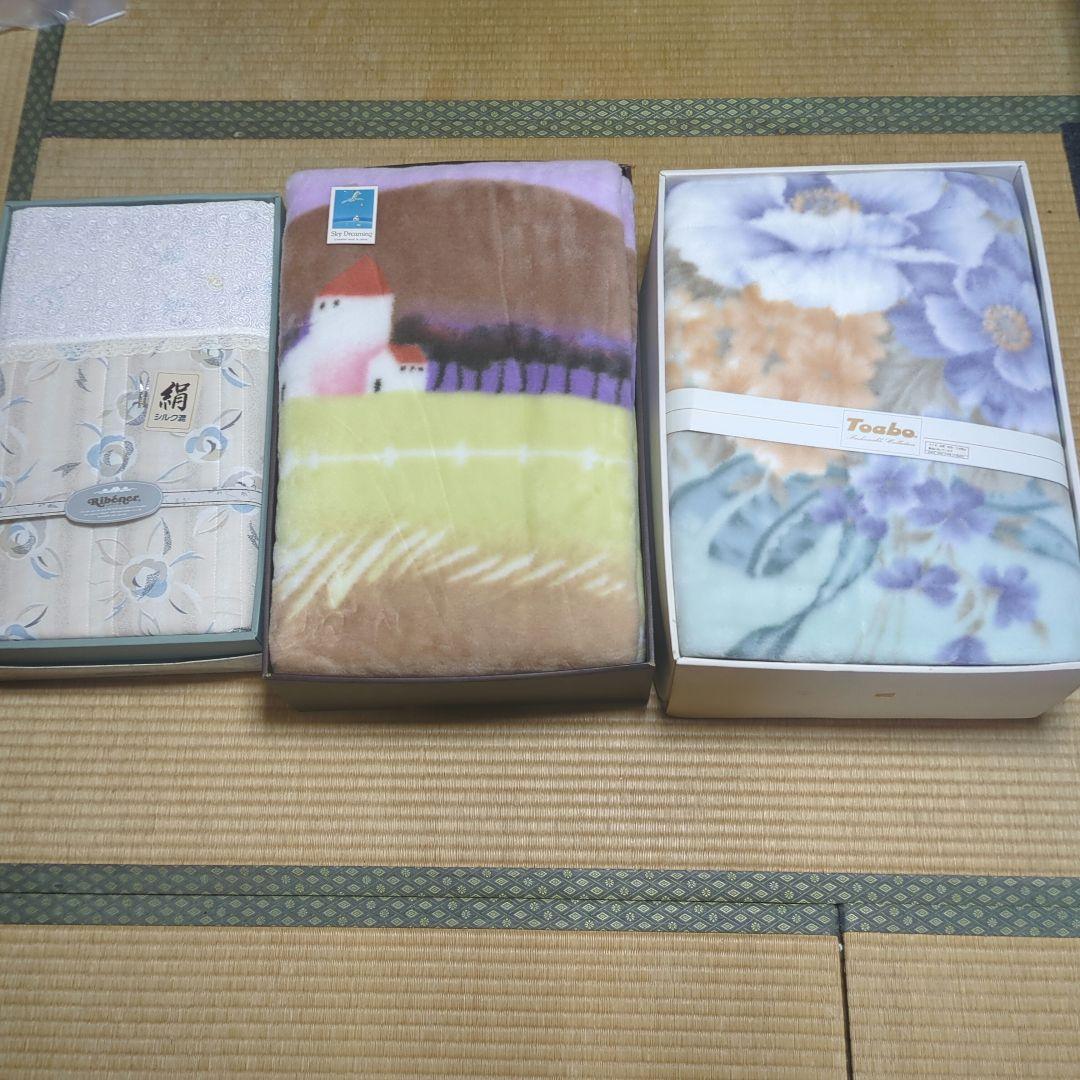 花柄・風景デザイン毛布セット