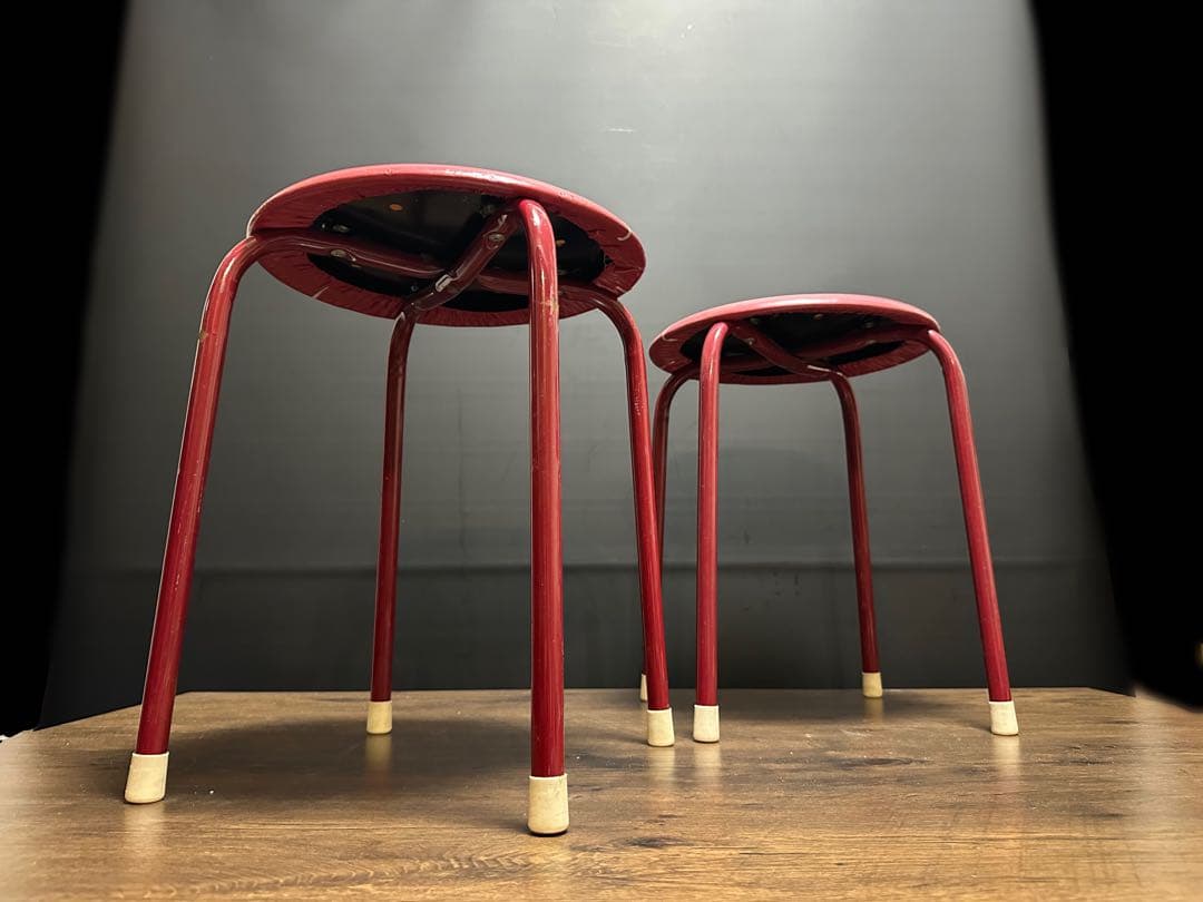 昭和レトロ レアヴィンテージ　LARK 丸椅子 スタッキングスツール 2脚セット