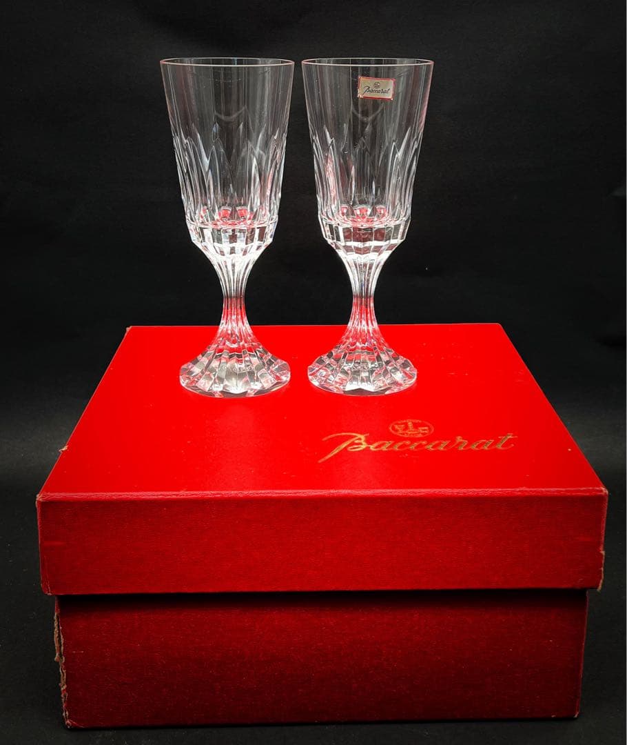 希少品 バカラ Baccarat ワイングラス ペア クリスタルガラス 箱付