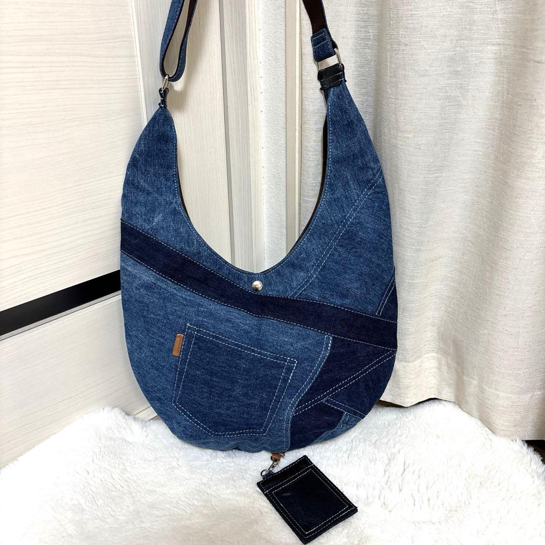 ICHINOI 一ノ井⭐︎デニムバッグ　ショルダーバッグ パスケース付　京都