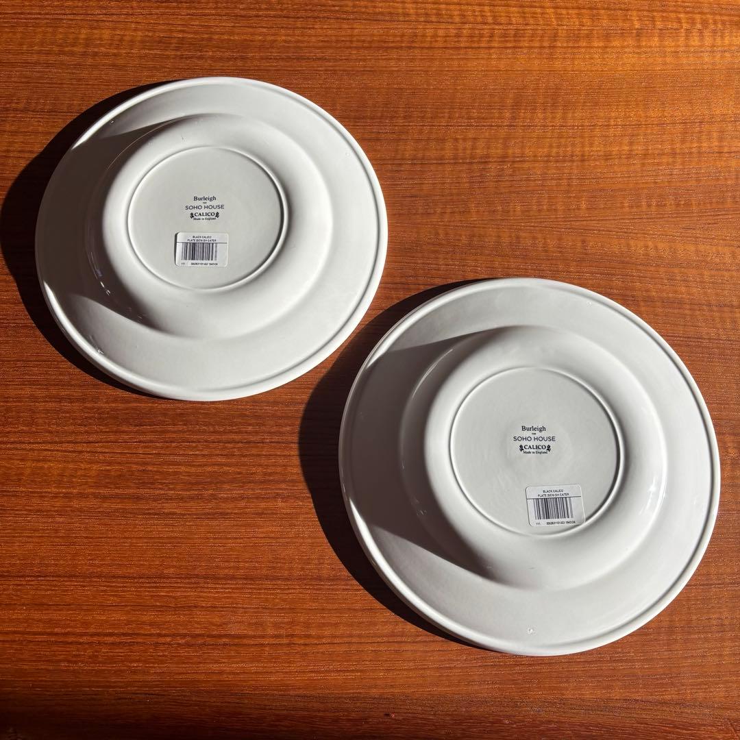 Burleigh Black Calico プレート2枚 バーレイ キャリコ
